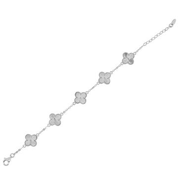 Beyaz Beşli Yonca Bileklik