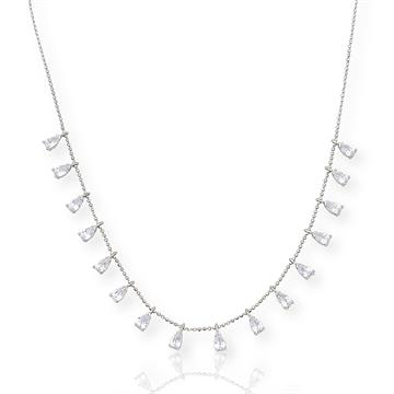 Beyaz Damla Taşlı Kolye