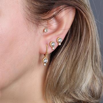 Beyaz Taşlı Mini Küpe