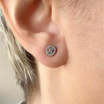 Beyaz Taşlı Mini küpe