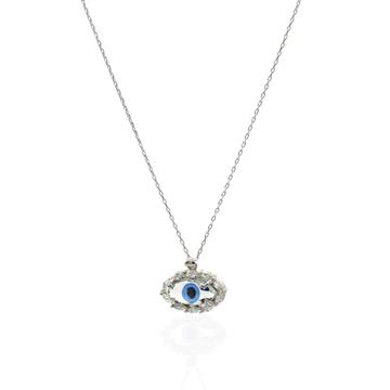 Cam işlemeli Göz Kolye