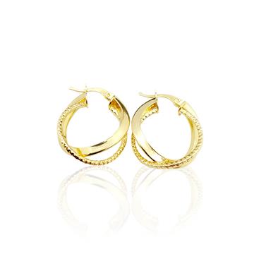 Çift Burgu Halka Küpe