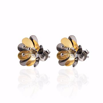 Çift Renkli Mini Papatya Küpe