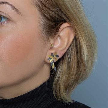 Çift Renkli Yaprak Küpe