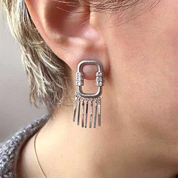 Dikdörtgen Saçaklı Küpe