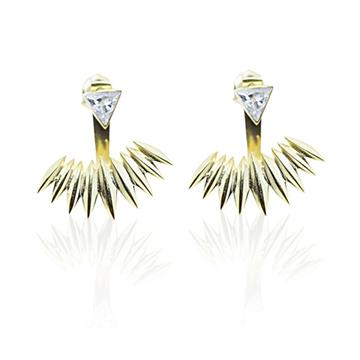 Dikenli Tek Taş Küpe