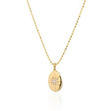 Dilimli Çiçek Madalyon Kolye