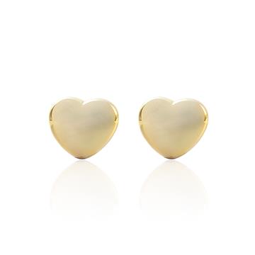 Dolgu Kalp Küpe Gold