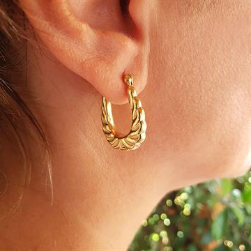 Dolgulu Uzun Halka Küpe