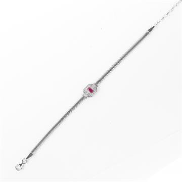 Fuşya Baget Taşlı Bileklik