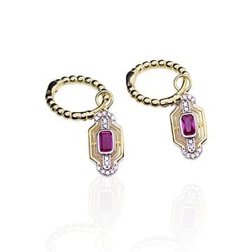 Fuşya Baget Taşlı Küpe