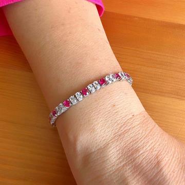 Fuşya Taşlı Su Yolu Bileklik