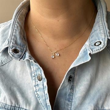 İkili Salkım Kalp Kolye