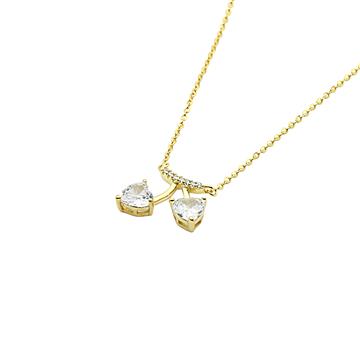 İkili Salkım Kalp Kolye