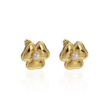 İnci Taşlı Çiçek Küpe