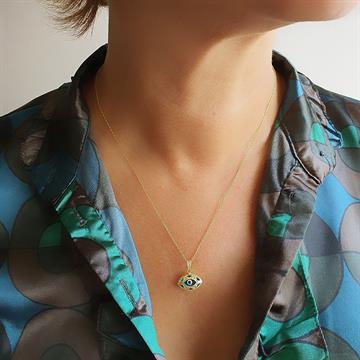 Kafesli Göz Boncuğu Kolye