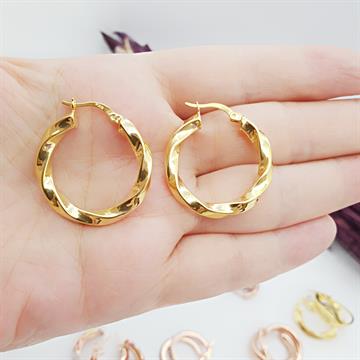 Kalın Burgulu Halka Küpe