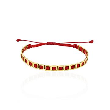 Kare Dilimli Gümüş  İp Bileklik