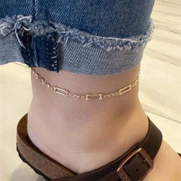 Kare Zincir Gümüş Halhal