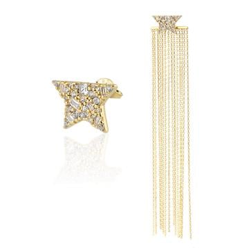 Kırık Taşlı Yıldız Küpe (Tekli)