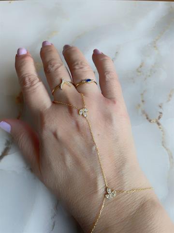 Lacivert Taşlı Çıtır Yüzük