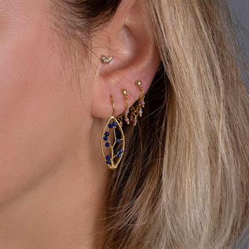 Lapis Taşlı Yaprak Küpe