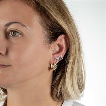 Markiz Taşlı Kalın Halka Küpe