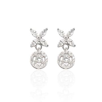 Markiz Taşlı Mini Yuvarlak Küpe