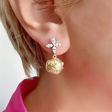 Markiz Taşlı Topuz Küpe