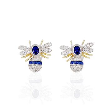 Mavi Taşlı Arı Küpe