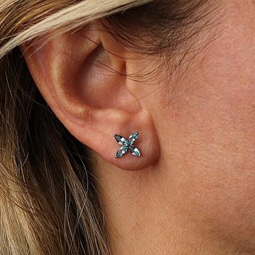 Mavi Topaz Markiz Küpe