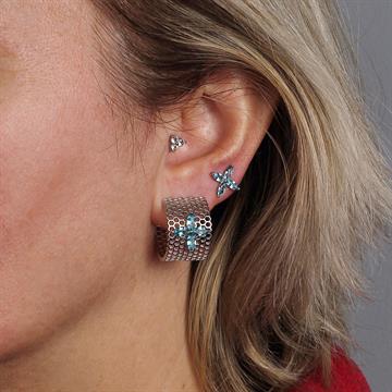 Mavi Topaz Petek Küpe