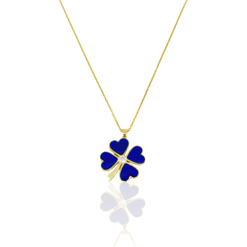 Mineli Büyük Yonca Kolye