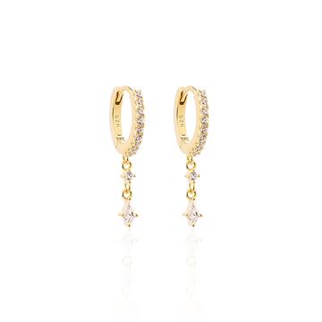 Mini Baklava Taşlı Halka Küpe