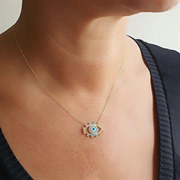 Mini Taşlı Göz Kolye