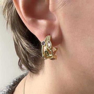 Mix Stone Halka Küpe