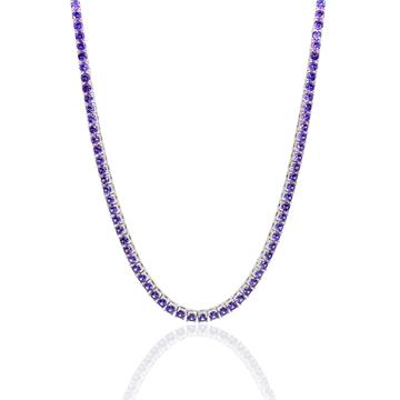 Mor Taşlı 3 mm Su Yolu Kolye