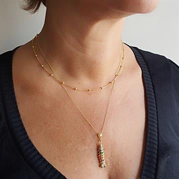 Oynar Gövdeli Taşlı Balık Kolye