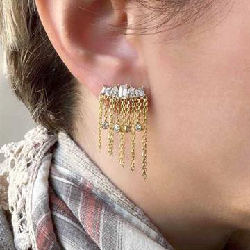 Özel Tasarım Taşlı Zincir Küpe