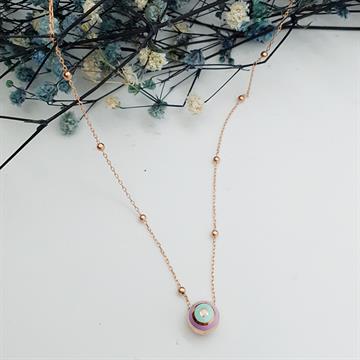 Pastel Renk Mineli Mini Küre Kolye