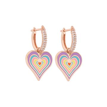 Rainbow Serisi Taşlı Kalp Küpe