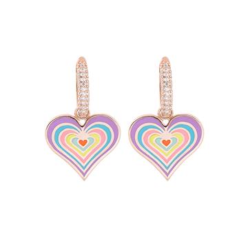 Rainbow Serisi Taşlı Kalp Küpe