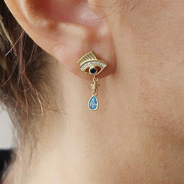 Renki Taşlı Göz Küpe