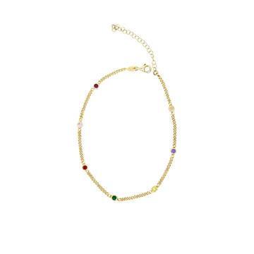 Renkli Taşlı Gurmet Gümüş Halhal