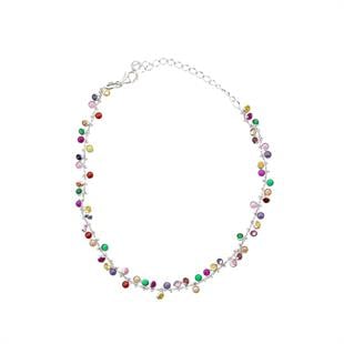 Renkli Taşlı Gümüş Halhal