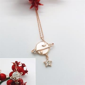 Sedefli Gezegen Kolye