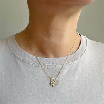 Sedefli ve Taşlı Kelebek Kolye