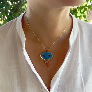 Seramik Süryani Nazar Boncuğu Kolye