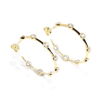 Sıra Taşlı Büyük Halka Küpe