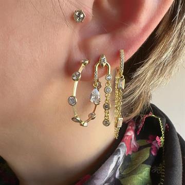 Sıra Taşlı Büyük Halka Küpe